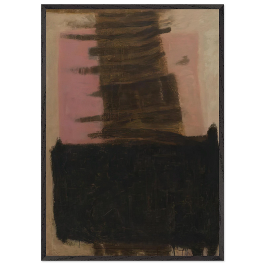 Composition in Black  Ochre - 1957 - Adja Yunkers Framed Art Print – Black Wooden Frame - Default Title - -Framed Art Print