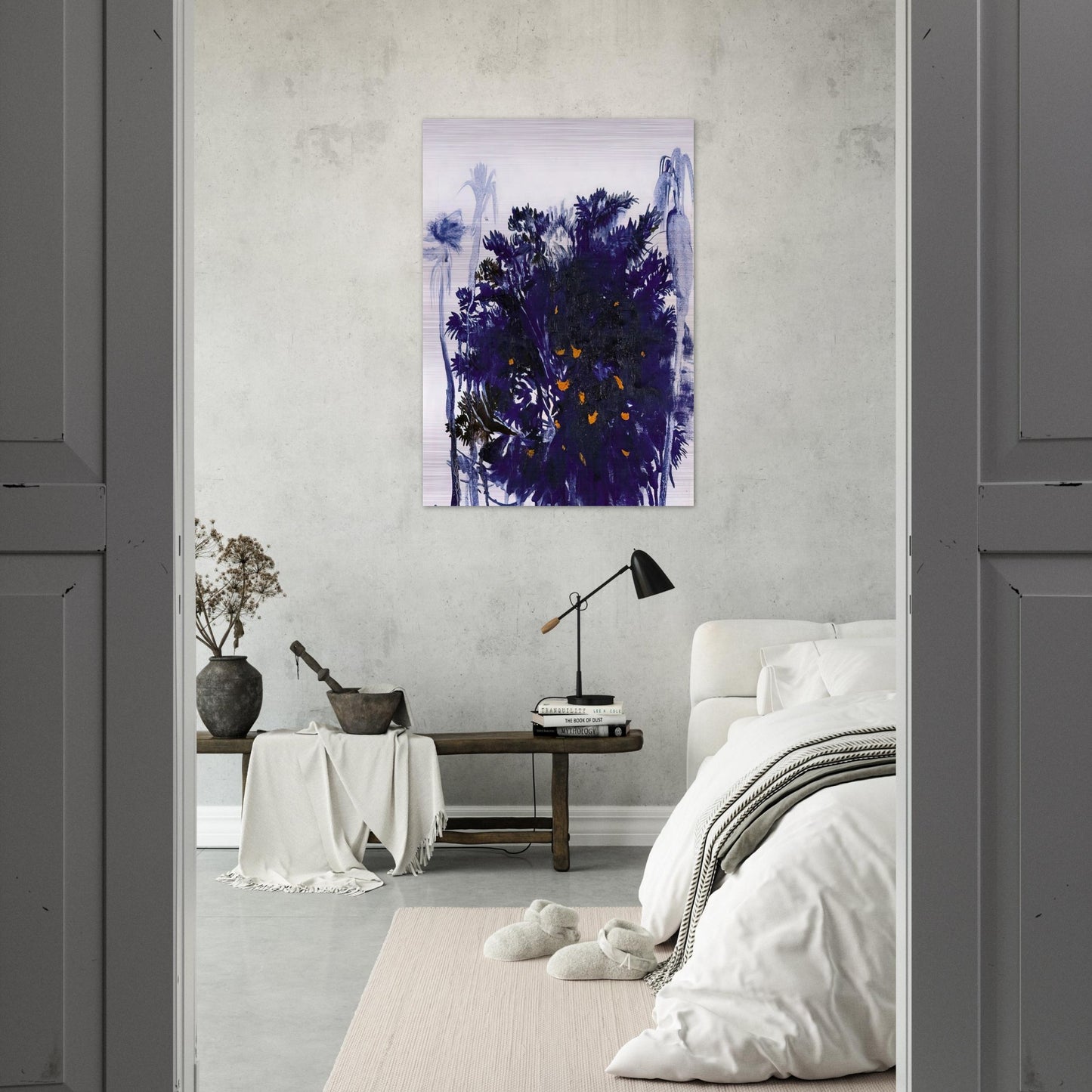 Moreton Bay Fig and Palm Trees - figurative - Brett Whiteley Brushed Aluminum Print - 70x100 cm / 28x40 inches | Brett Whiteley Aluminum Print | Brett Whiteley Prints