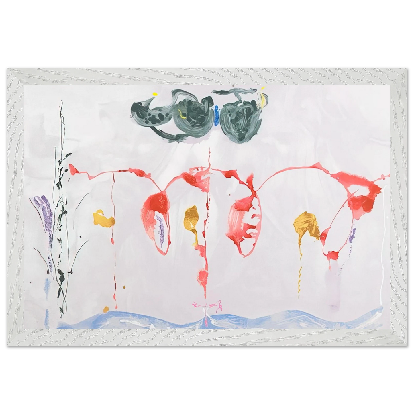 Helen Frankenthaler - Aerie - 2009 Wall art - 21x29.7 cm / 8x12" - Premium Wooden Framed Poster With Fine Art Paper - Wood frame