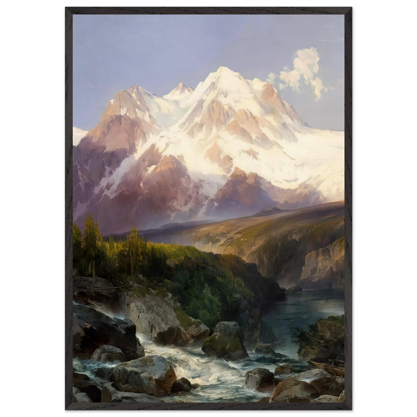 The Teton Range - Thomas Moran Framed Art Print – Black Wooden Frame - Default Title - -Framed Art Print