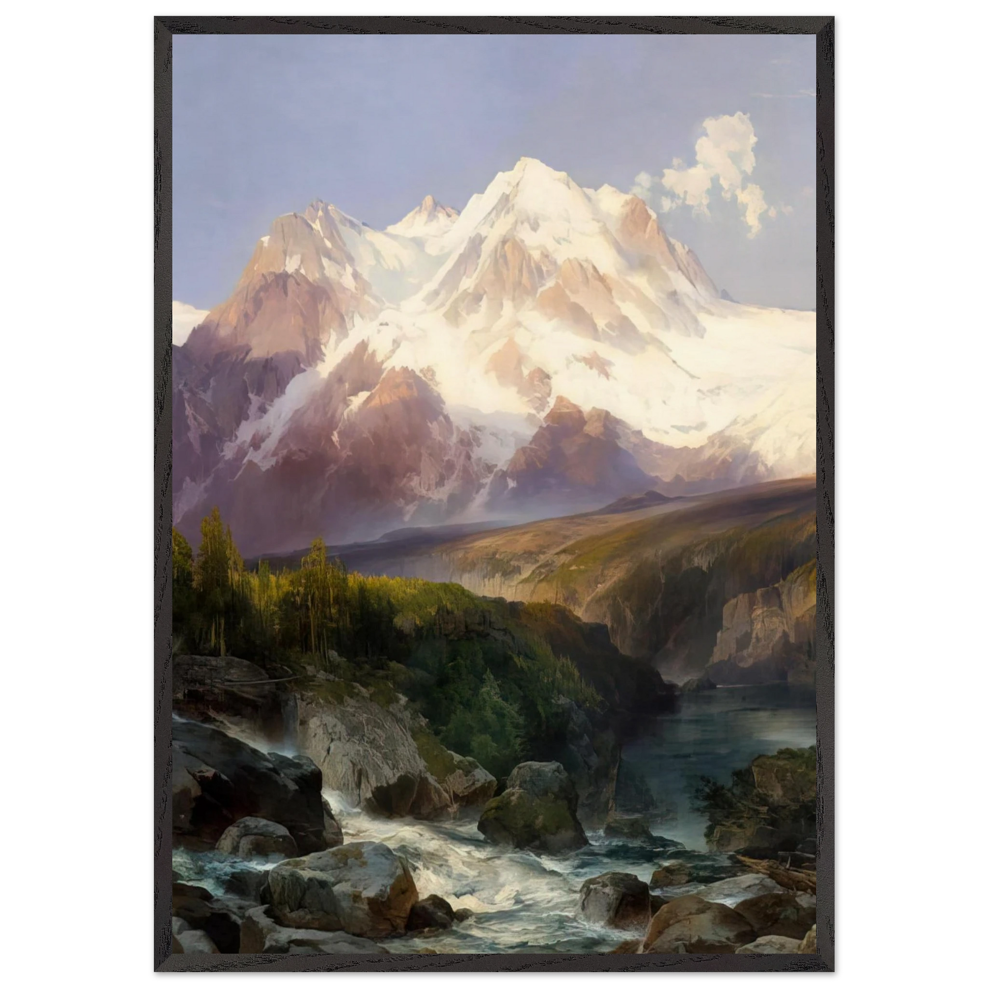 The Teton Range - Thomas Moran Framed Art Print – Black Wooden Frame - Default Title - -Framed Art Print