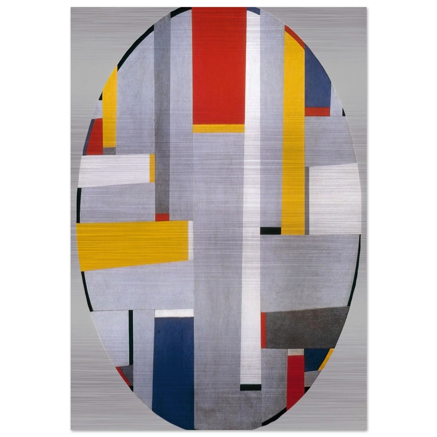 Relational Painting, Tondo #36 - 1955 - Fritz Glarner Brushed Aluminum Print - 70x100 cm / 28x40 inches | Fritz Glarner Aluminum Print | Fritz Glarner Prints