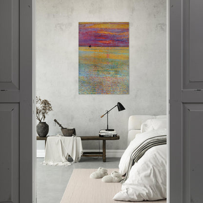 Sunset at Sea - Childe Hassam Brushed Aluminum Print - 70x100 cm / 28x40 inches | Childe Hassam Aluminum Print | Childe Hassam Prints