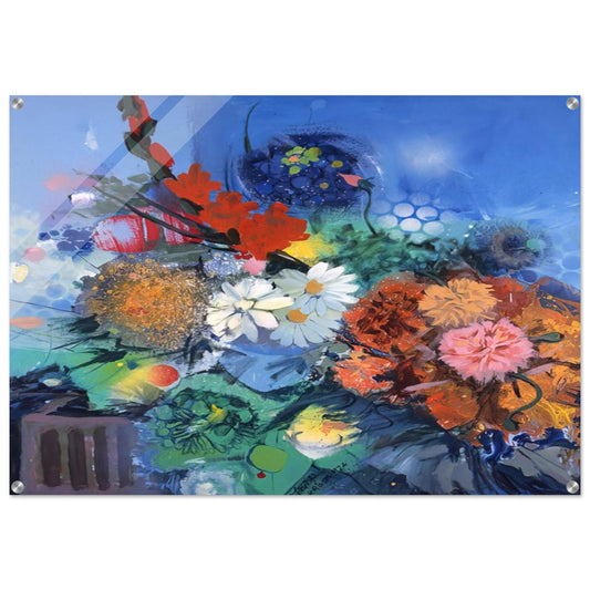 Flowers No. 2 - 1974 - Gebre Kristos Desta Acrylic Print - 70x100 cm / 28x40″ inches