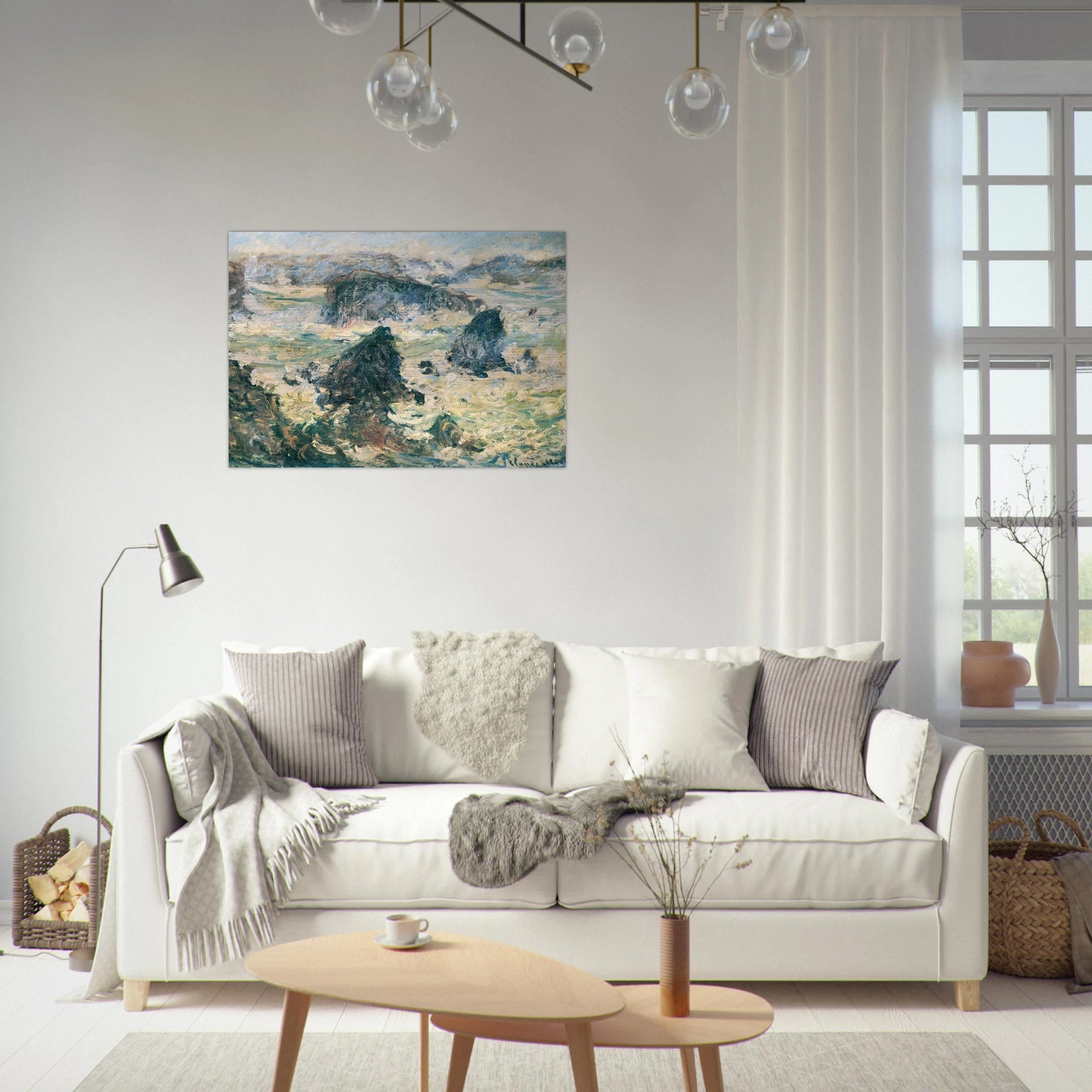 Storm on the Cote de Belle-Ile - claude monet Brushed Aluminum Print - 70x100 cm / 28x40 inches | claude monet Aluminum Print | claude monet Prints