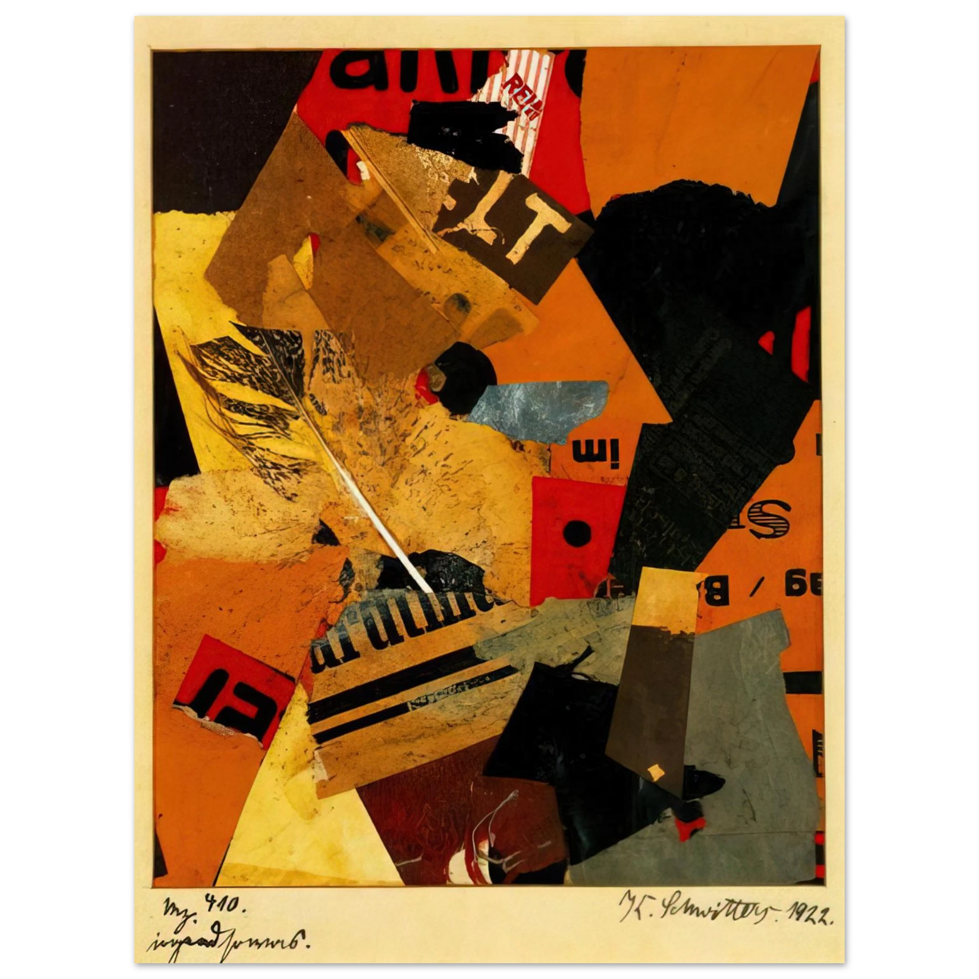 Kurt Schwitters - SOMETHING OR OTHER 1922 Fine Art Poster - Default Title