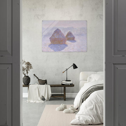 Haystacks Effect of Snow and Sun - claude monet Acrylic Print - 70x100 cm / 28x40″ inches