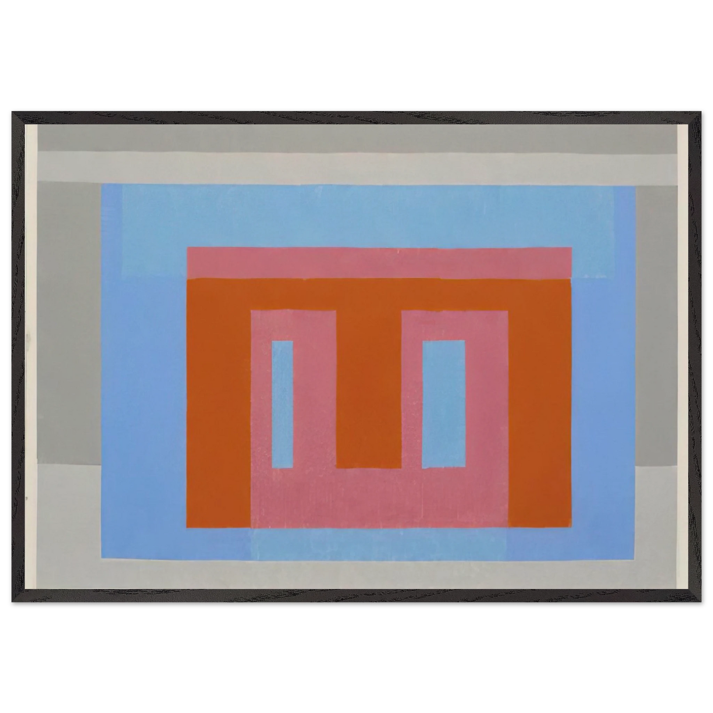 ADOBE VARIANT LUMINOUS DAY 1952 - Josef Albers Framed Art Print – Black Wooden Frame - Default Title - -Framed Art Print