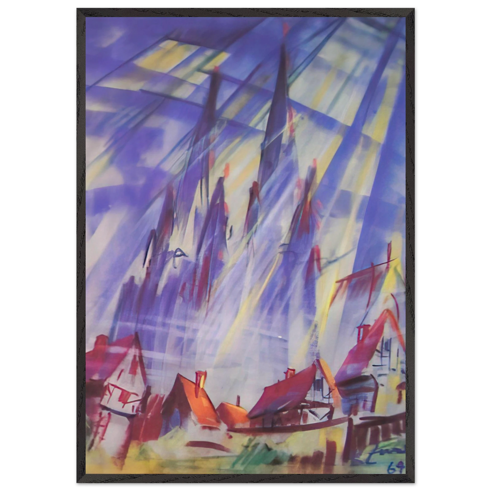 Untitled - 1964 N4 - Konrad Zuse Framed Art Print – Black Wooden Frame - Default Title - -Framed Art Print