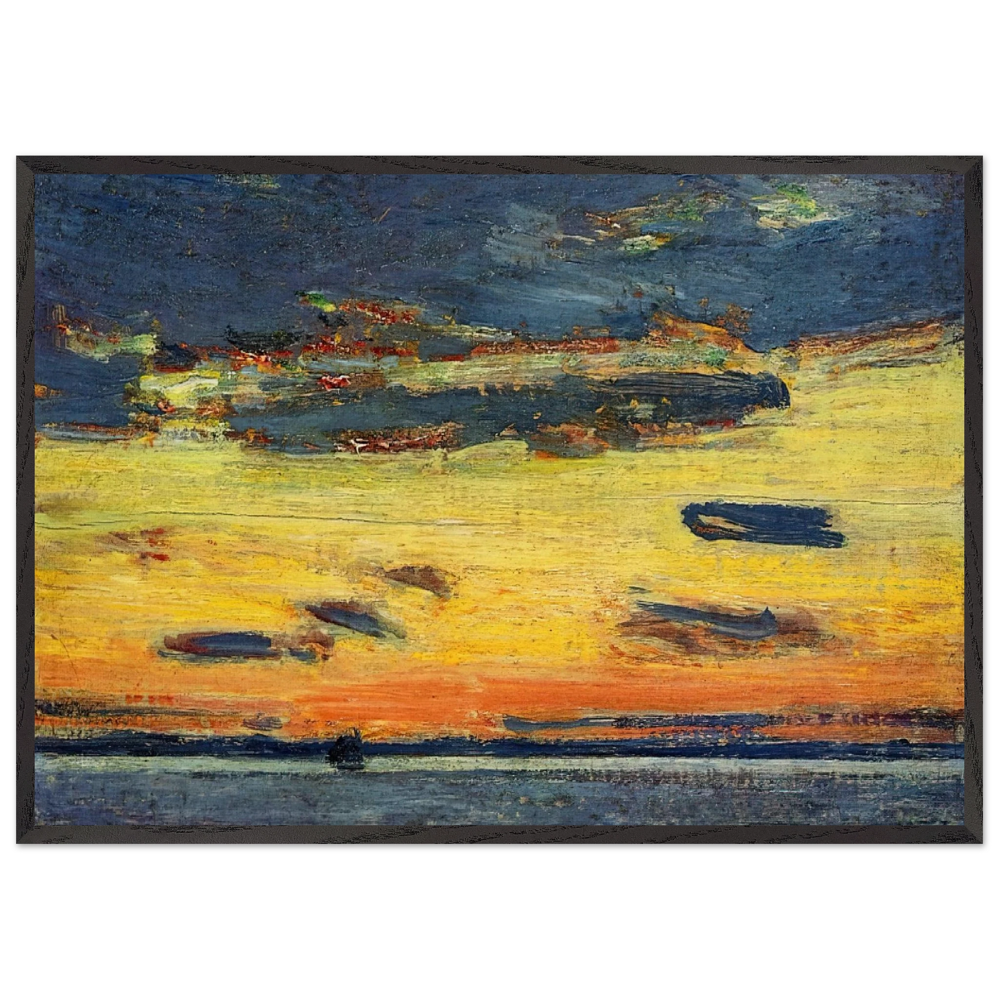 Sunset on the Sea - Childe Hassam Framed Art Print – Black Wooden Frame - Default Title - -Framed Art Print