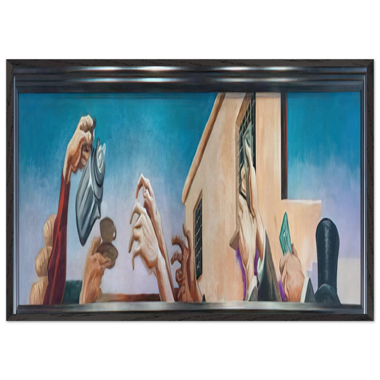 OUTREACHING HANDS 1931 - Thomas Hart Benton Framed Art Print – Black Wooden Frame - Default Title - -Framed Art Print
