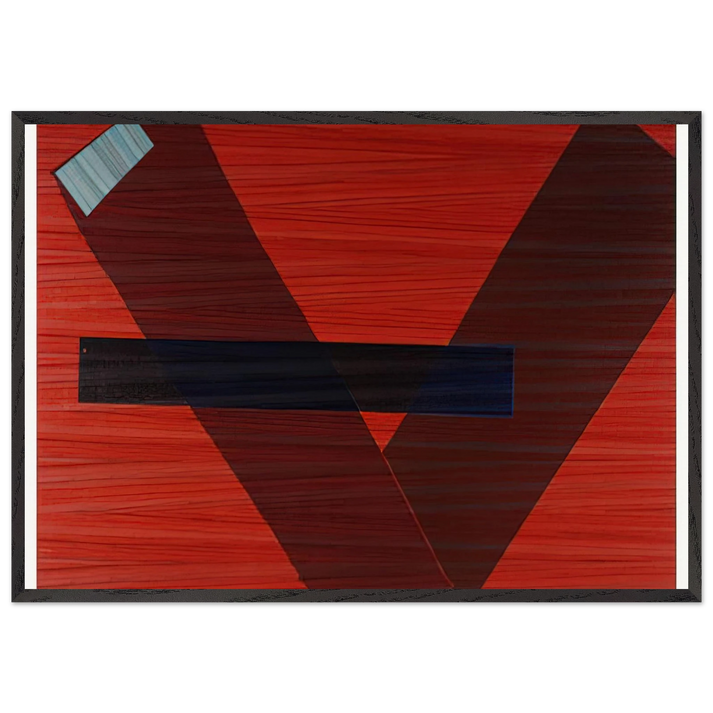 Blue Line N3 - Sam Gilliam 70x100 cm / 28x40 inches Framed Art Print – Black Wooden Frame