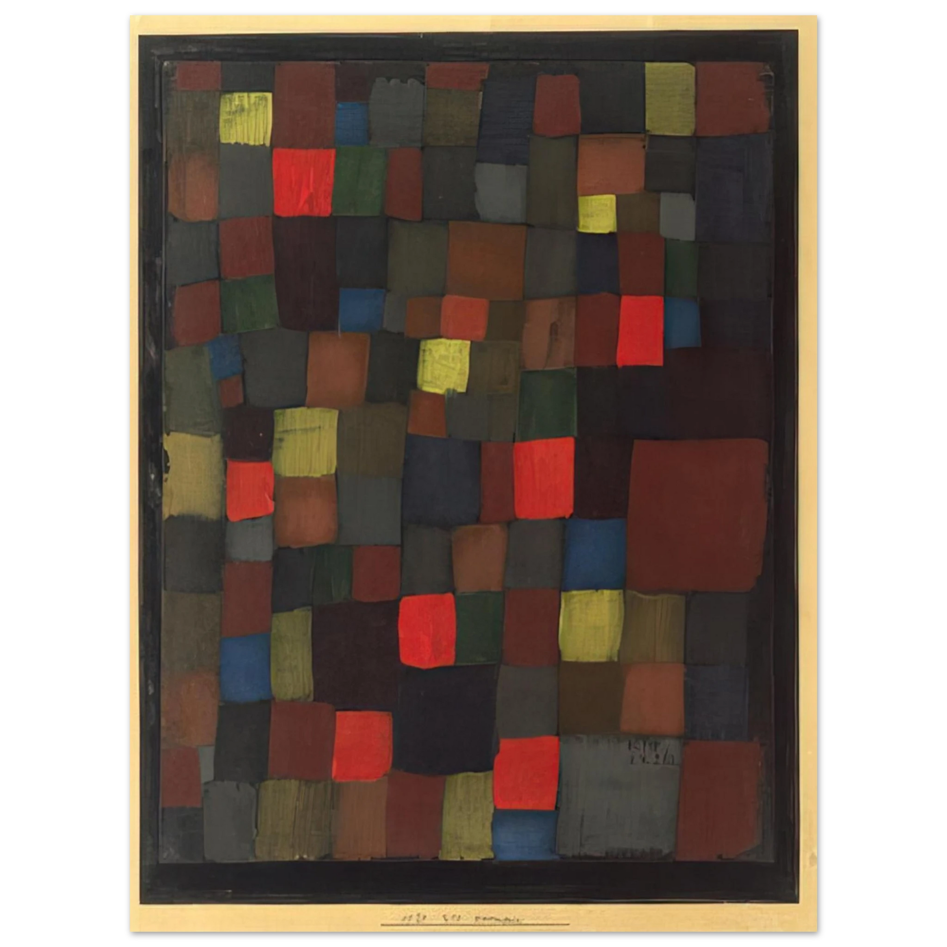 Paul Klee - ABSTRACT COLOUR HARMONY IN SQUARES WITH VERMILLION ACCENTS 1924 Fine Art Poster - Default Title