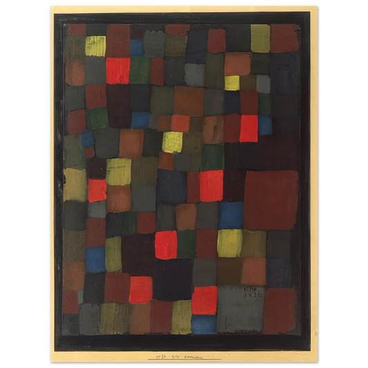 Paul Klee - ABSTRACT COLOUR HARMONY IN SQUARES WITH VERMILLION ACCENTS 1924 Fine Art Poster - Default Title