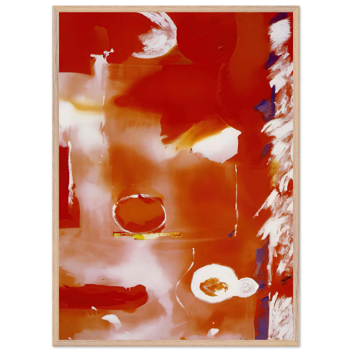 Helen Frankenthaler - Seeing the Moon on a Hot Summer Day - 1987 Wall art - 60x80 cm / 24x32 Inches - Premium Wooden Framed Poster With Fine Art Paper - White frame