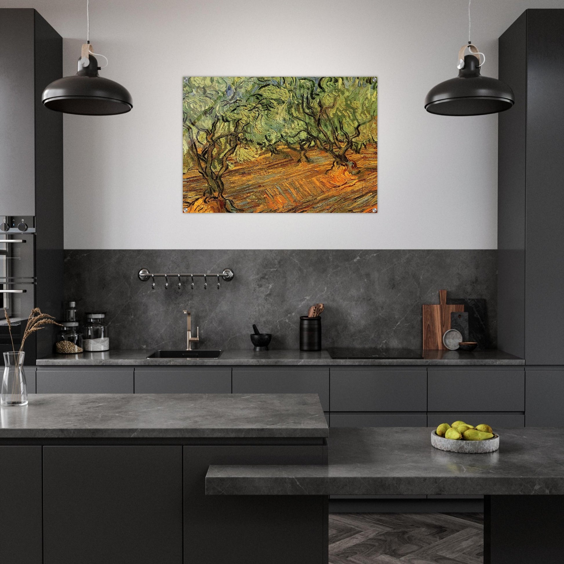 Olive Grove - Bright Blue Sky - Vincent van Gogh Acrylic Print - 70x100 cm / 28x40″ inches