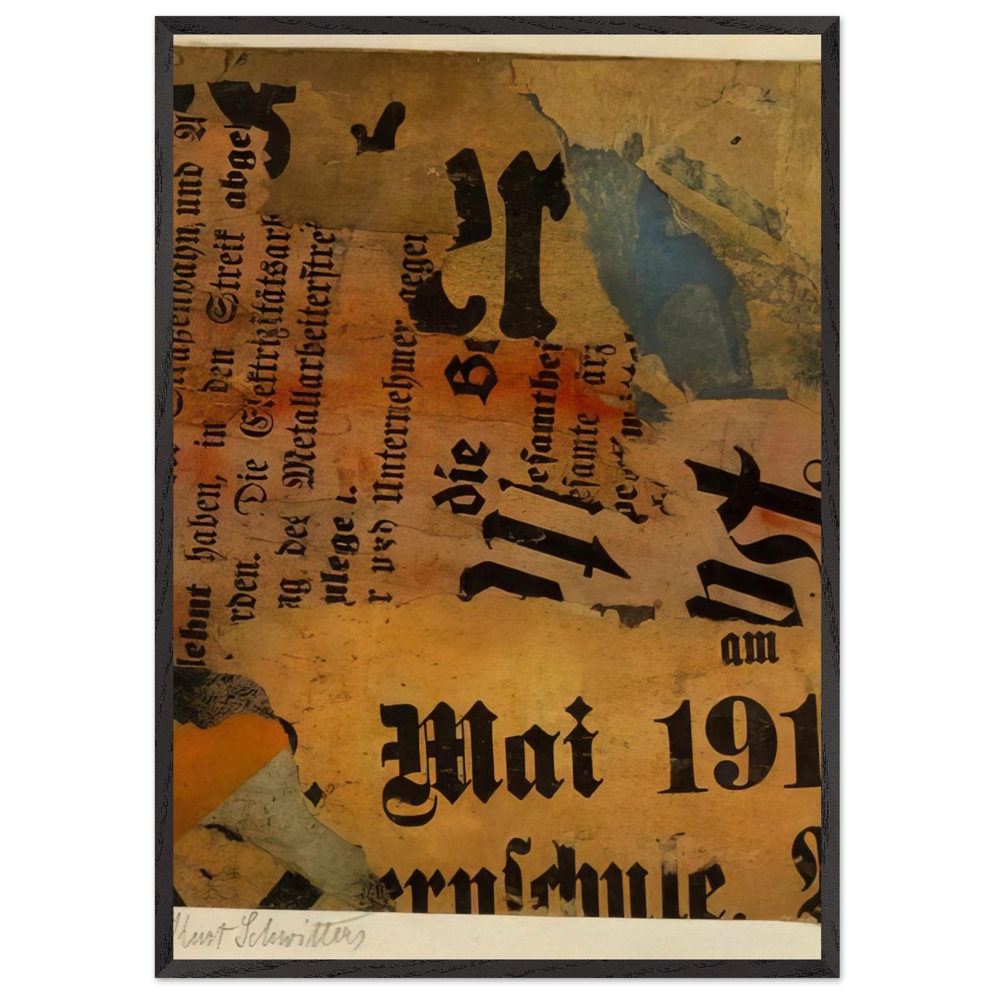 MAI 191 1919 - Kurt Schwitters Framed Art Print – Black Wooden Frame - Default Title - -Framed Art Print