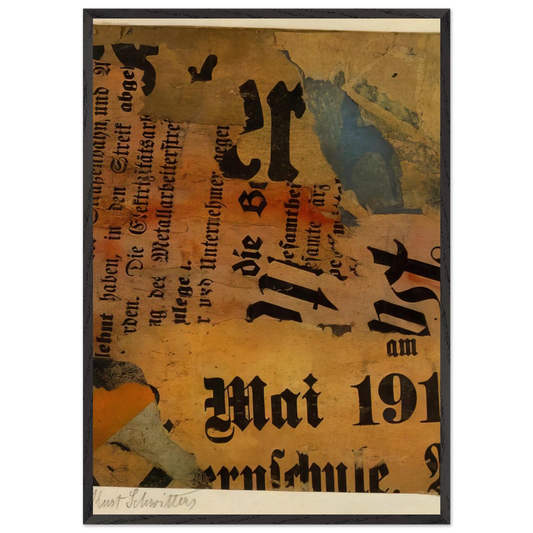 MAI 191 1919 - Kurt Schwitters Framed Art Print – Black Wooden Frame - Default Title - -Framed Art Print