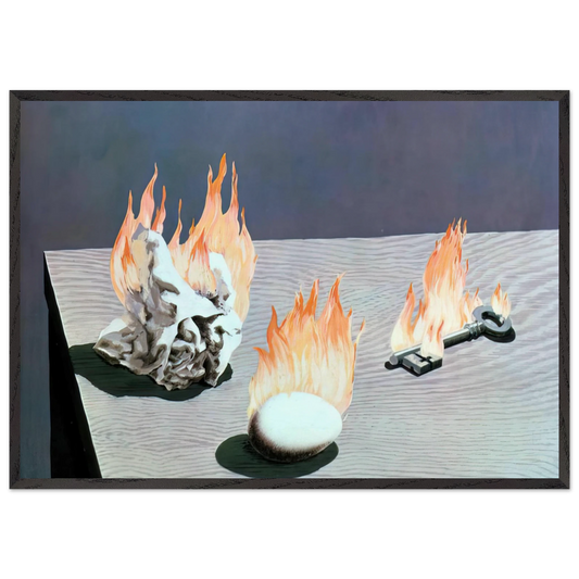 THE LADDER OF FIRE 1939 - Rene Magritte 70x100 cm / 28x40 inches Framed Art Print – Black Wooden Frame