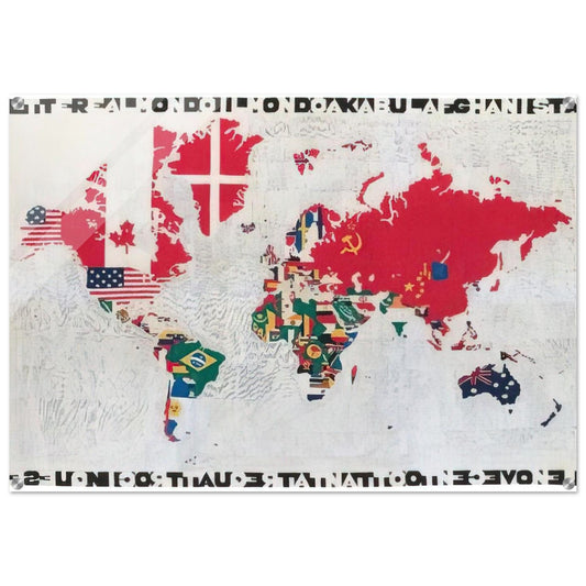 MAPPA 1983 - Alighiero Boetti Acrylic Print - 70x100 cm / 28x40″ inches | Alighiero Boetti Wall Art | Alighiero Boetti Prints
