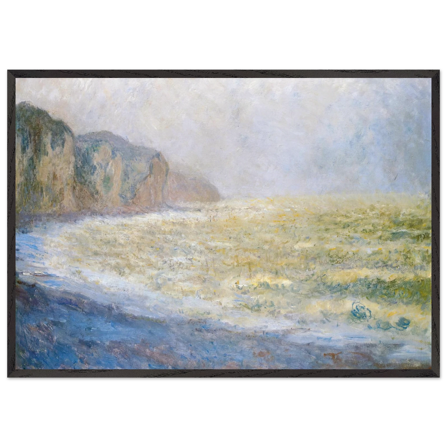 Cliff at Pourville - claude monet Framed Art Print – Black Wooden Frame - Default Title - -Framed Art Print