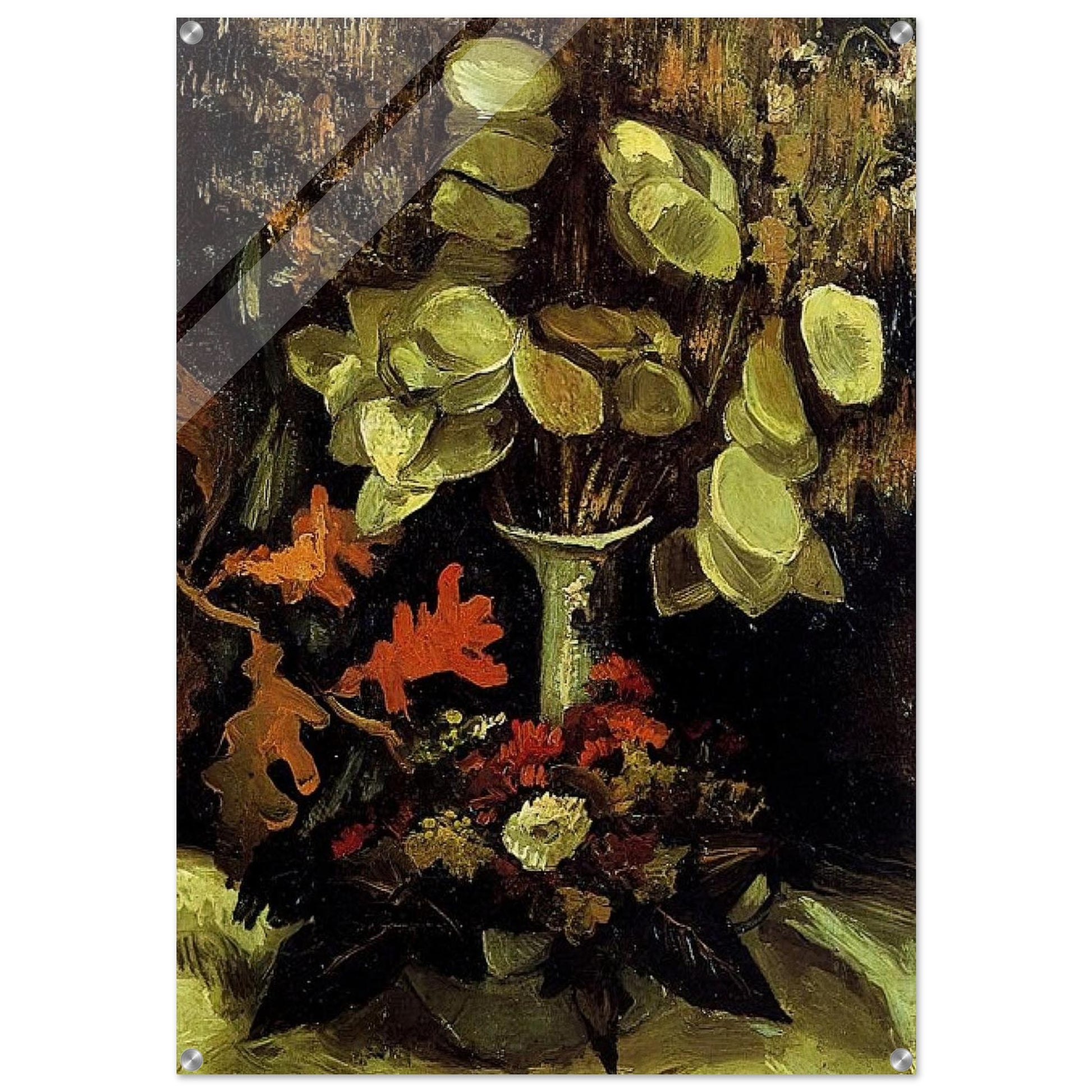 Vase with Honesty - Vincent van Gogh Acrylic Print - 70x100 cm / 28x40″ inches