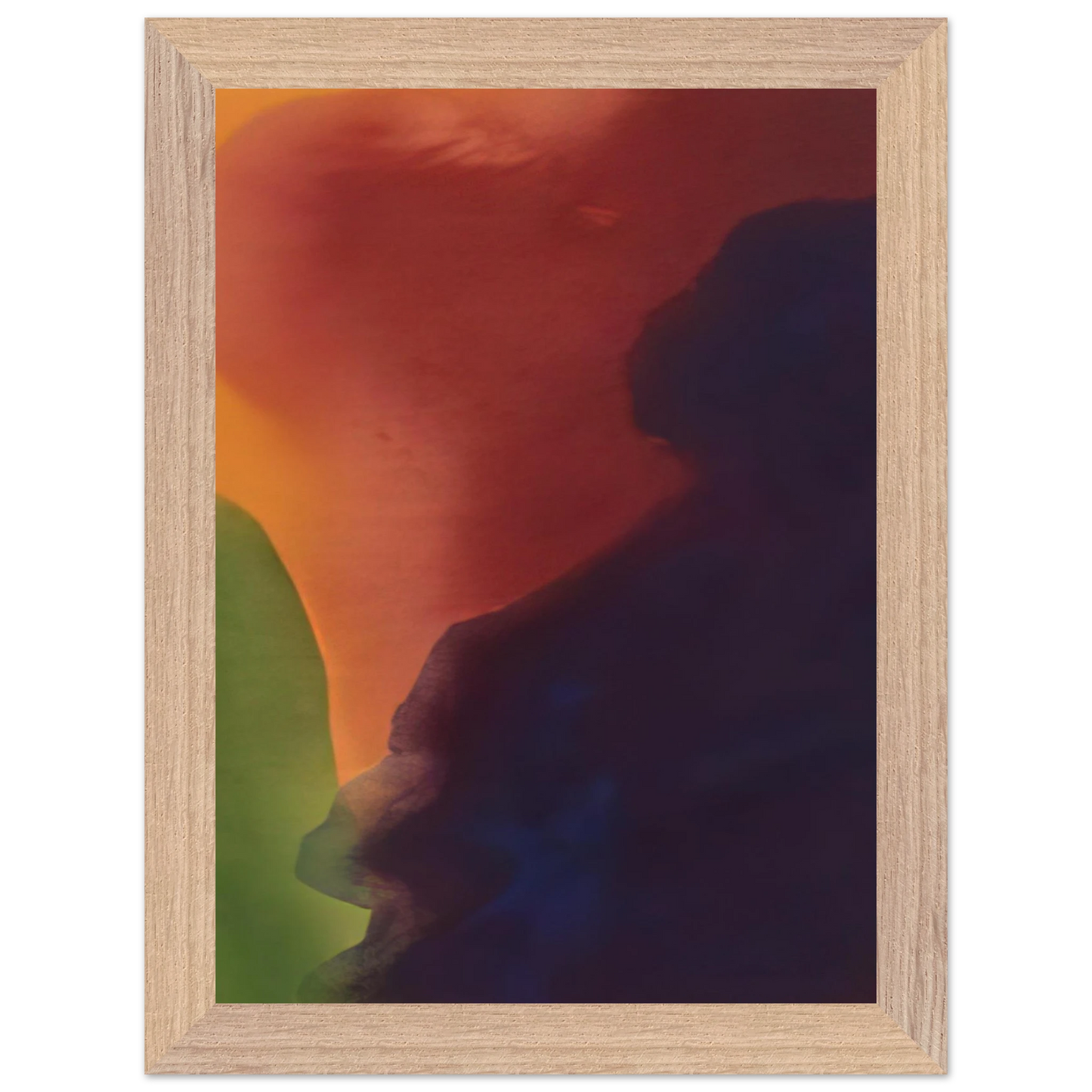 Helen Frankenthaler - Blue Atmosphere III - 1963 Wall art - 70x70 cm / 28x28 inches - Premium Wooden Framed Poster With Fine Art Paper - White frame