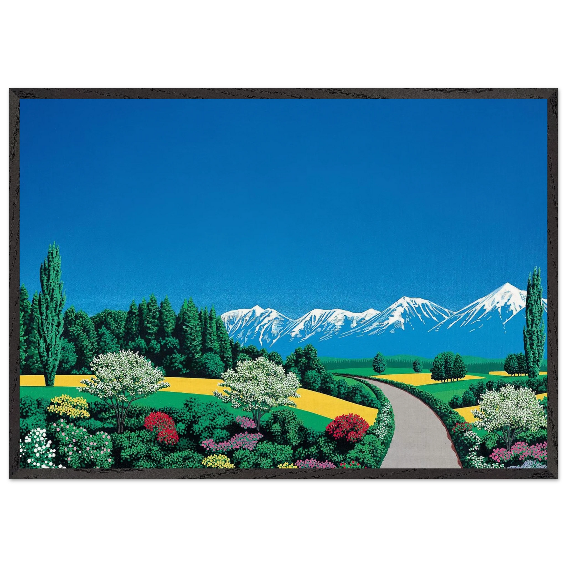 Elv Alps - Hiroshi Nagai Framed Art Print – Black Wooden Frame - Default Title - -Framed Art Print