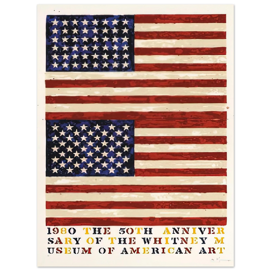 Jasper Johns - TWO FLAGS WHITNEY ANNIVERSARY ULAE 207 1980 Fine Art Poster - Default Title
