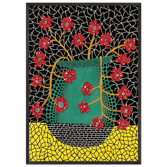 FLOWERS 1983 - Yayoi Kusama Framed Art Print – Black Wooden Frame - Default Title - -Framed Art Print