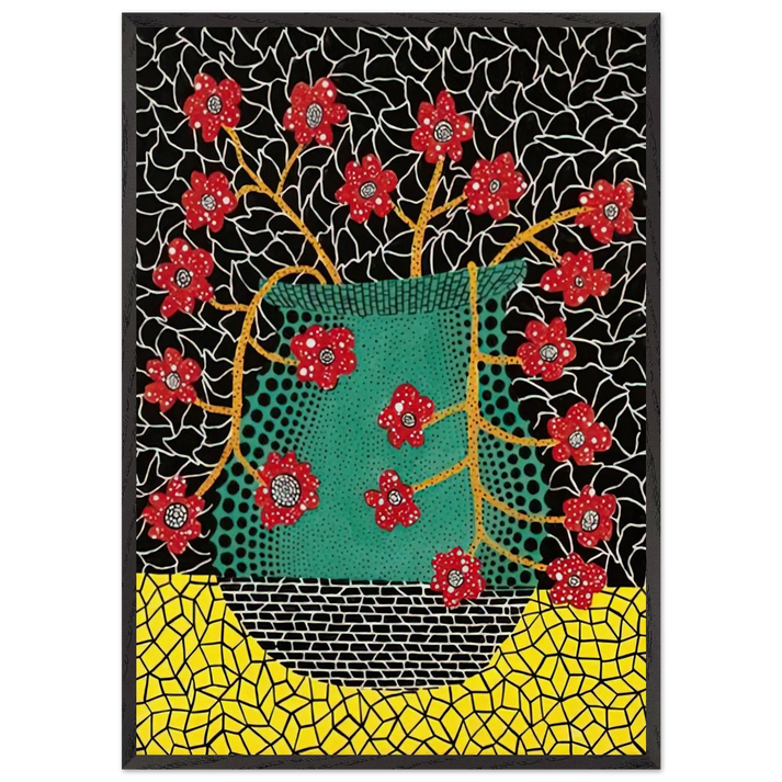 FLOWERS 1983 - Yayoi Kusama 70x100 cm / 28x40 inches Framed Art Print – Black Wooden Frame