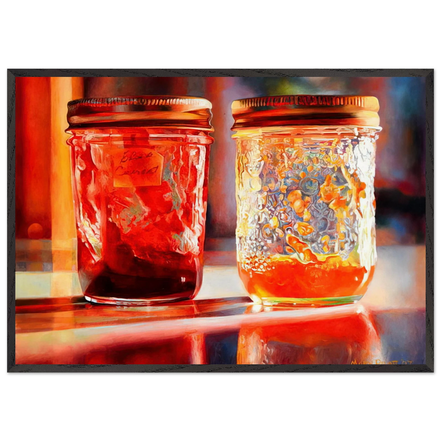 Smears of Jam Lights of Jelly - 2007 - Mary Pratt Framed Art Print – Black Wooden Frame - Default Title - -Framed Art Print