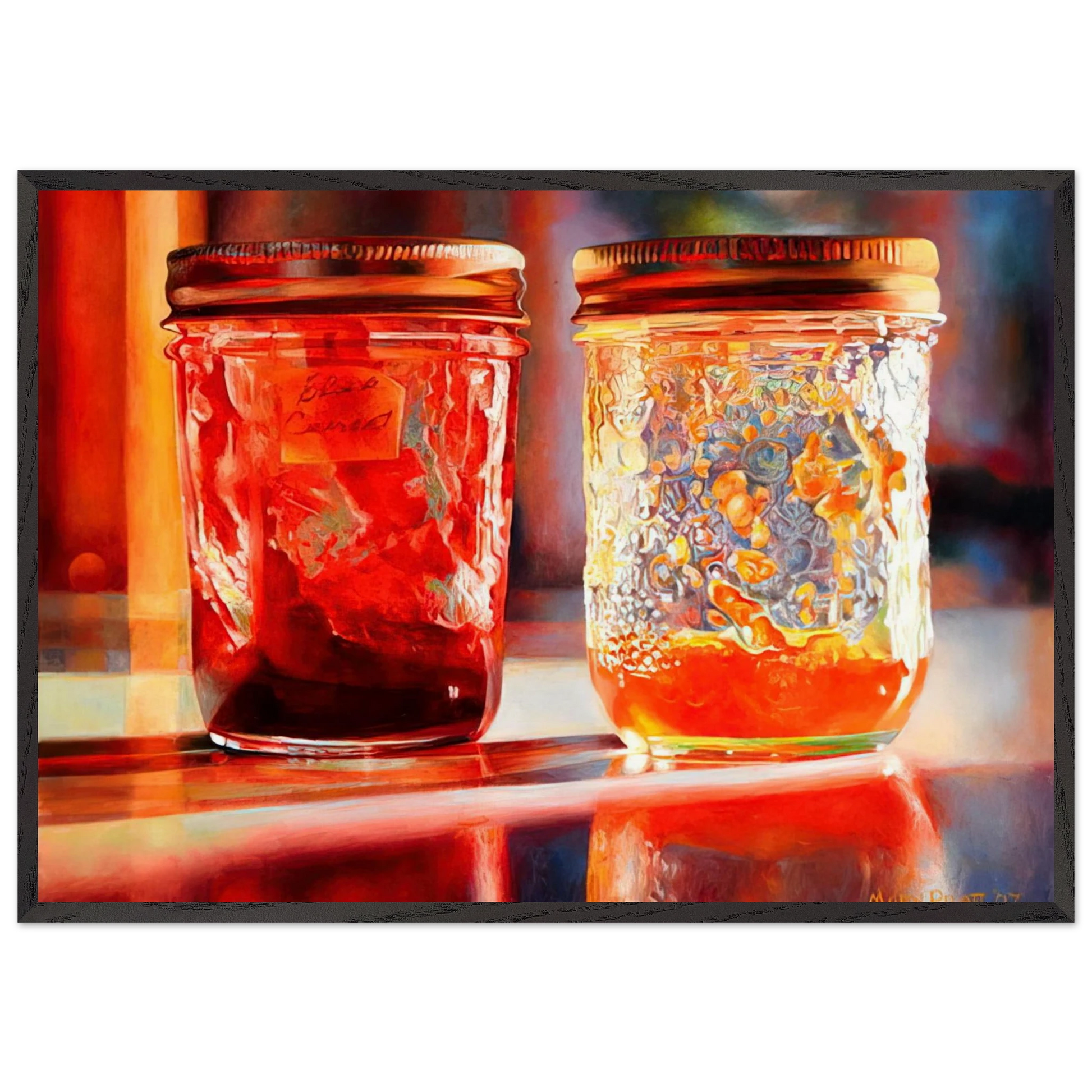 Smears of Jam Lights of Jelly - 2007 - Mary Pratt Framed Art Print – Black Wooden Frame - Default Title - -Framed Art Print