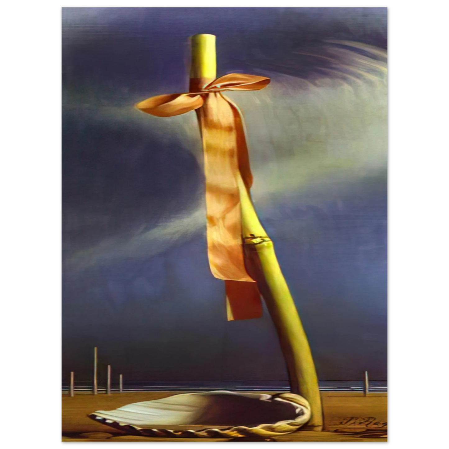 Salvador Dali - PINK KNOT AND SHELL ON THE SEASHORE Fine Art Poster - Default Title