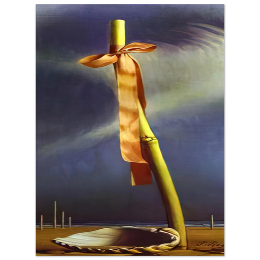 Salvador Dali - PINK KNOT AND SHELL ON THE SEASHORE Fine Art Poster - Default Title