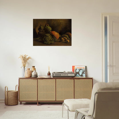 Still Life with Vegetables and Fruit - Vincent van Gogh Brushed Aluminum Print - 70x100 cm / 28x40 inches | Vincent van Gogh Aluminum Print | Vincent van Gogh Prints