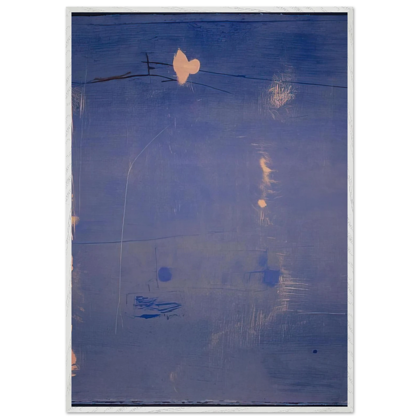 Helen Frankenthaler - Cameo - 1980 Wall art - 20x25 cm / 8x10 inches - Premium Wooden Framed Poster With Fine Art Paper - White frame