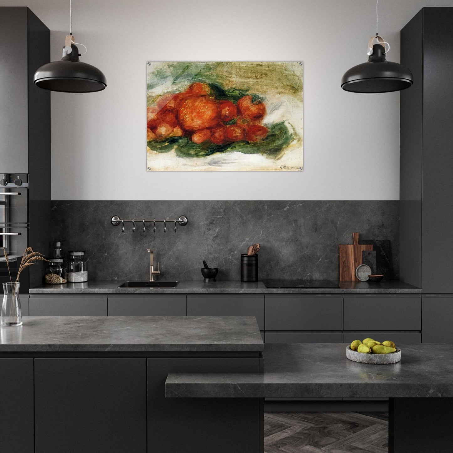 Still Life with Strawberries - Pierre-Auguste Renoir Acrylic Print - 70x100 cm / 28x40″ inches