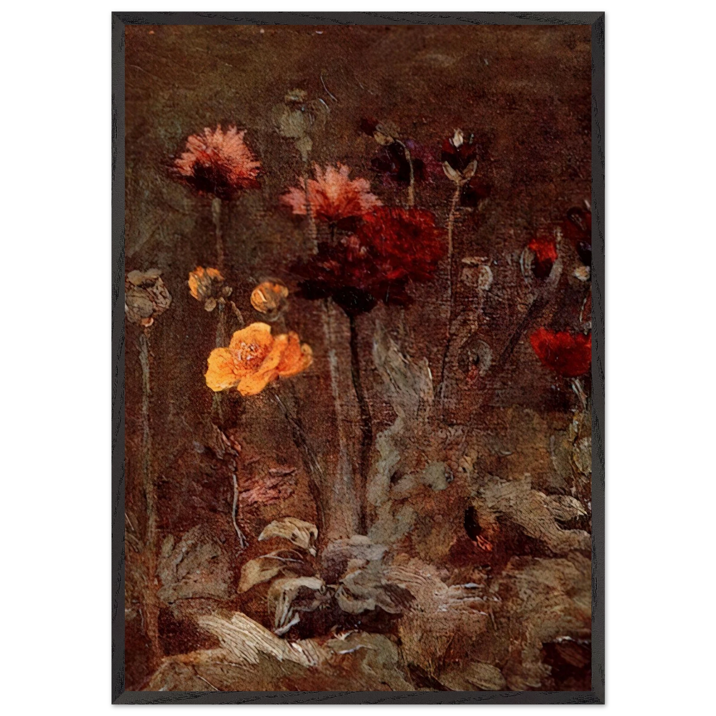 Still Life with Scabiosa and Ranunculus - Vincent van Gogh Framed Art Print – Black Wooden Frame - Default Title - -Framed Art Print