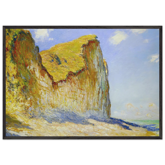 Cliffs near Pourville - claude monet 70x100 cm / 28x40 inches Framed Art Print – Black Wooden Frame