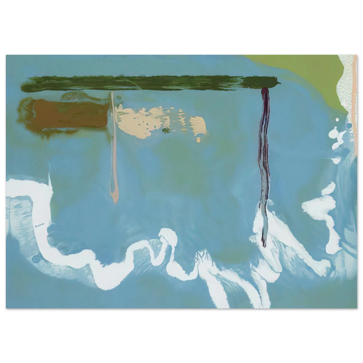 Helen Frankenthaler - Skywriting - 1997 Wall art - 45x60 cm / 18x24 inches - Premium Wooden Framed Poster With Fine Art Paper - Black frame