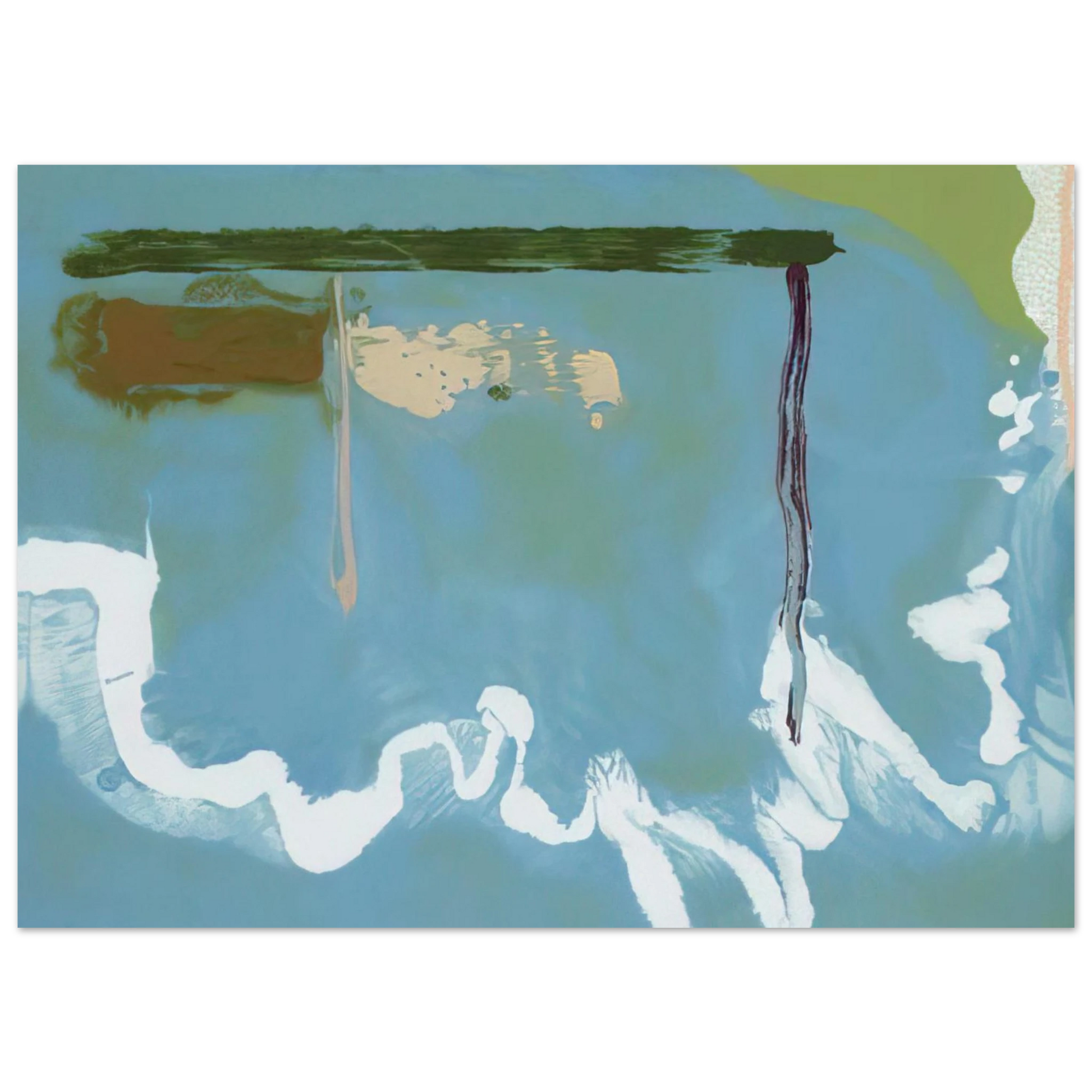 Helen Frankenthaler - Skywriting - 1997 Wall art - 45x60 cm / 18x24 inches - Premium Wooden Framed Poster With Fine Art Paper - Black frame