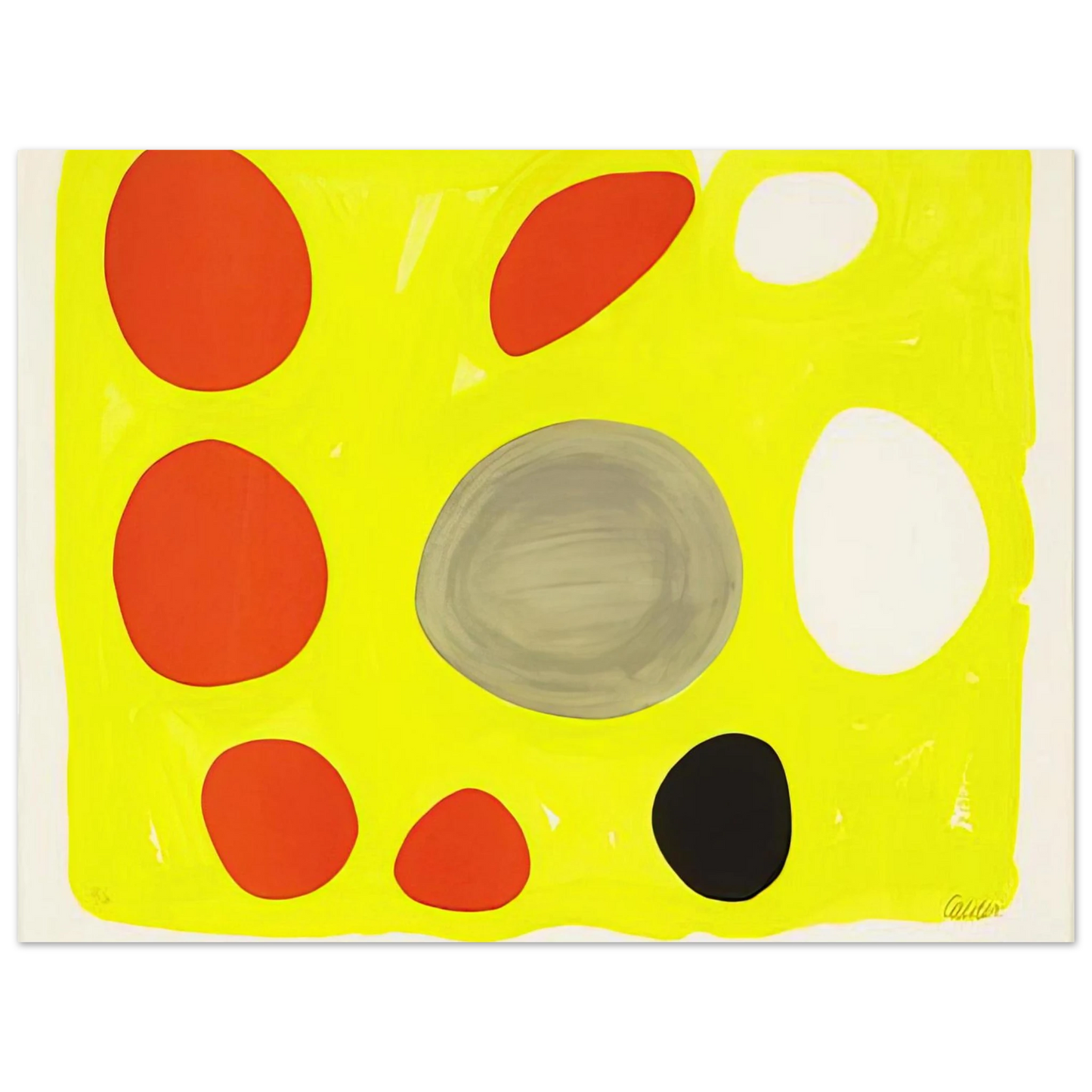 Alexander Calder - GREY OVAL 1975 Fine Art Poster - 13x18 cm / 5x7 inches