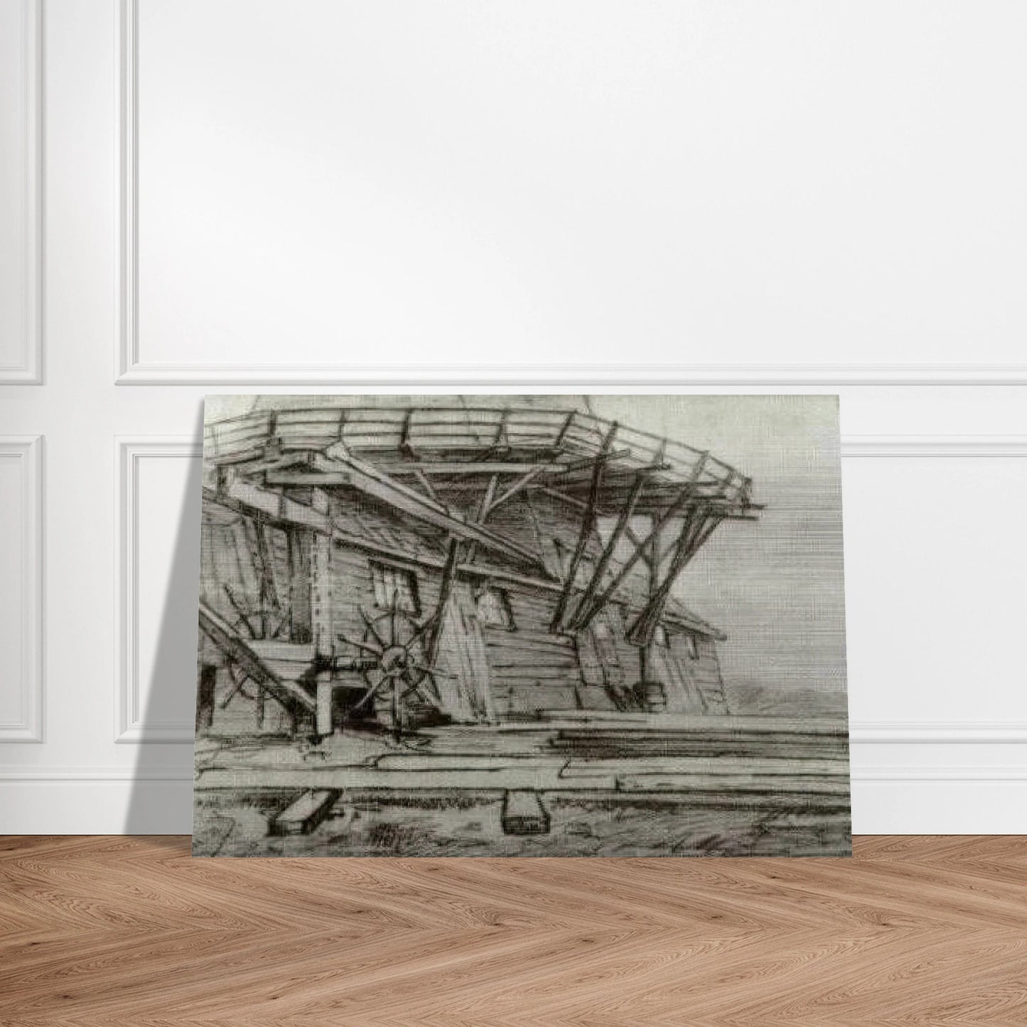 Saw Mill - Vincent van Gogh Brushed Aluminum Print - 70x100 cm / 28x40 inches | Vincent van Gogh Aluminum Print | Vincent van Gogh Prints