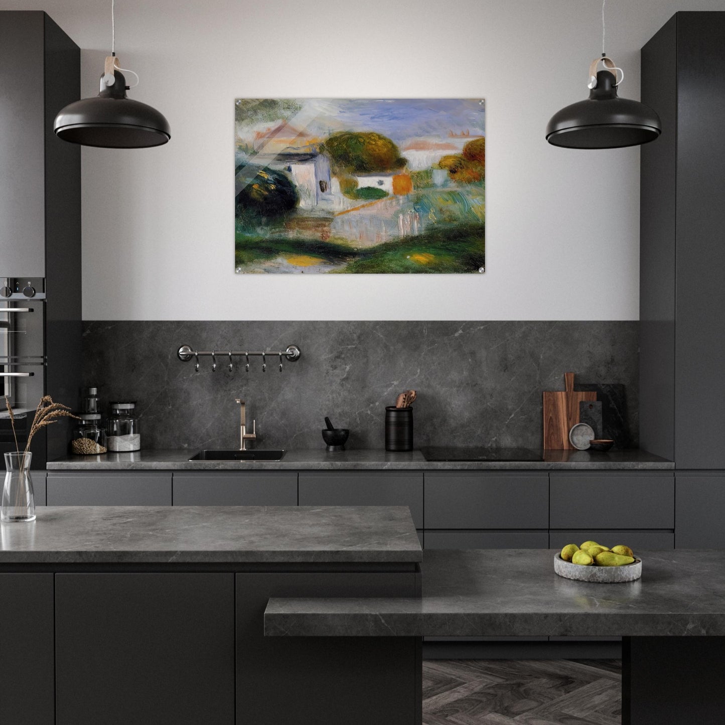 Houses in the Trees - Pierre-Auguste Renoir Acrylic Print - 70x100 cm / 28x40″ inches