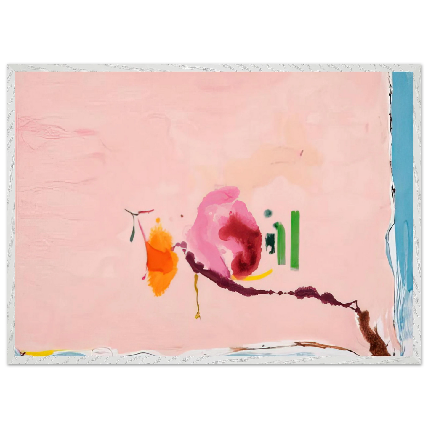Helen Frankenthaler - Flirt - 1995 Wall art - 50x70 cm / 20x28 inches - Premium Wooden Framed Poster With Fine Art Paper - White frame
