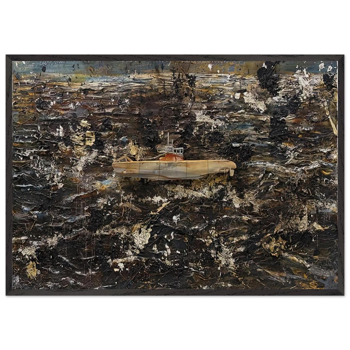 FOR VELIMIR KHLEBNIKOV THE DOCTRINE OF WAR BATTLES 2010 - Anselm Kiefer Framed Art Print – Black Wooden Frame - Default Title - -Framed Art Print