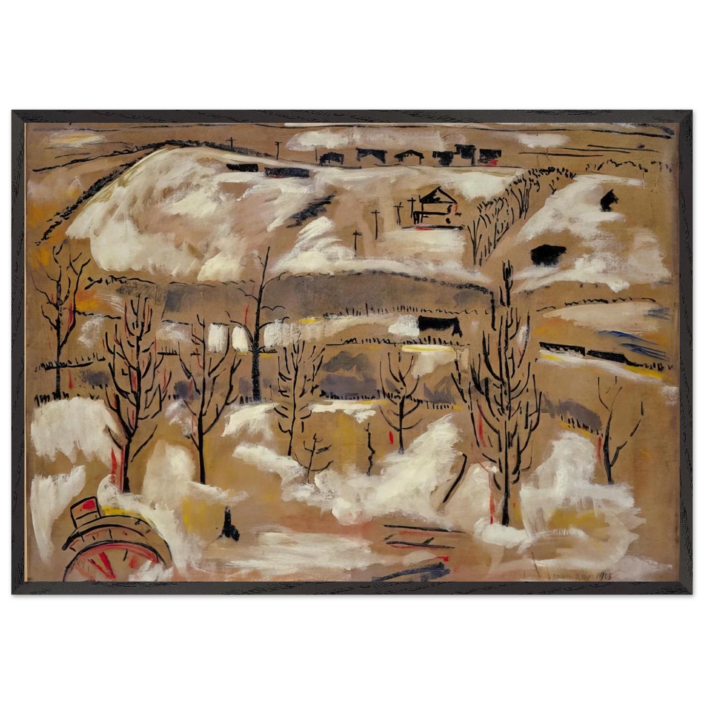 THE HILL - Man Ray Framed Art Print – Black Wooden Frame - Default Title - -Framed Art Print