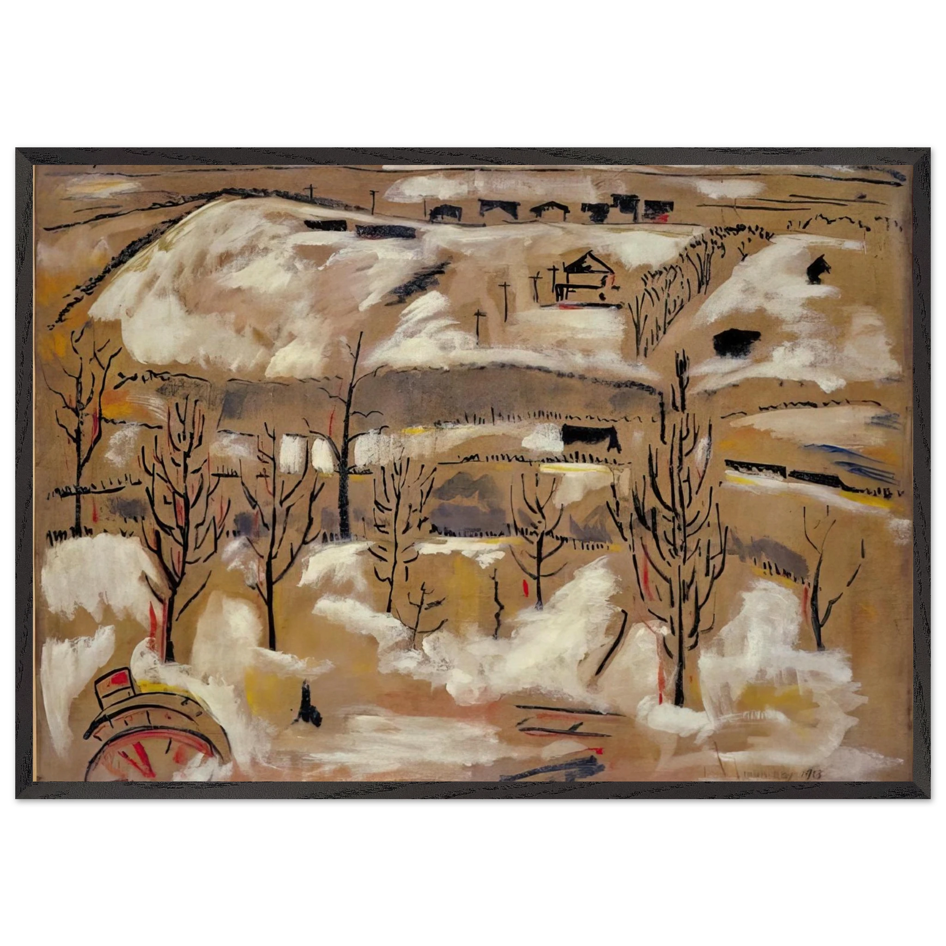 THE HILL - Man Ray Framed Art Print – Black Wooden Frame - Default Title - -Framed Art Print