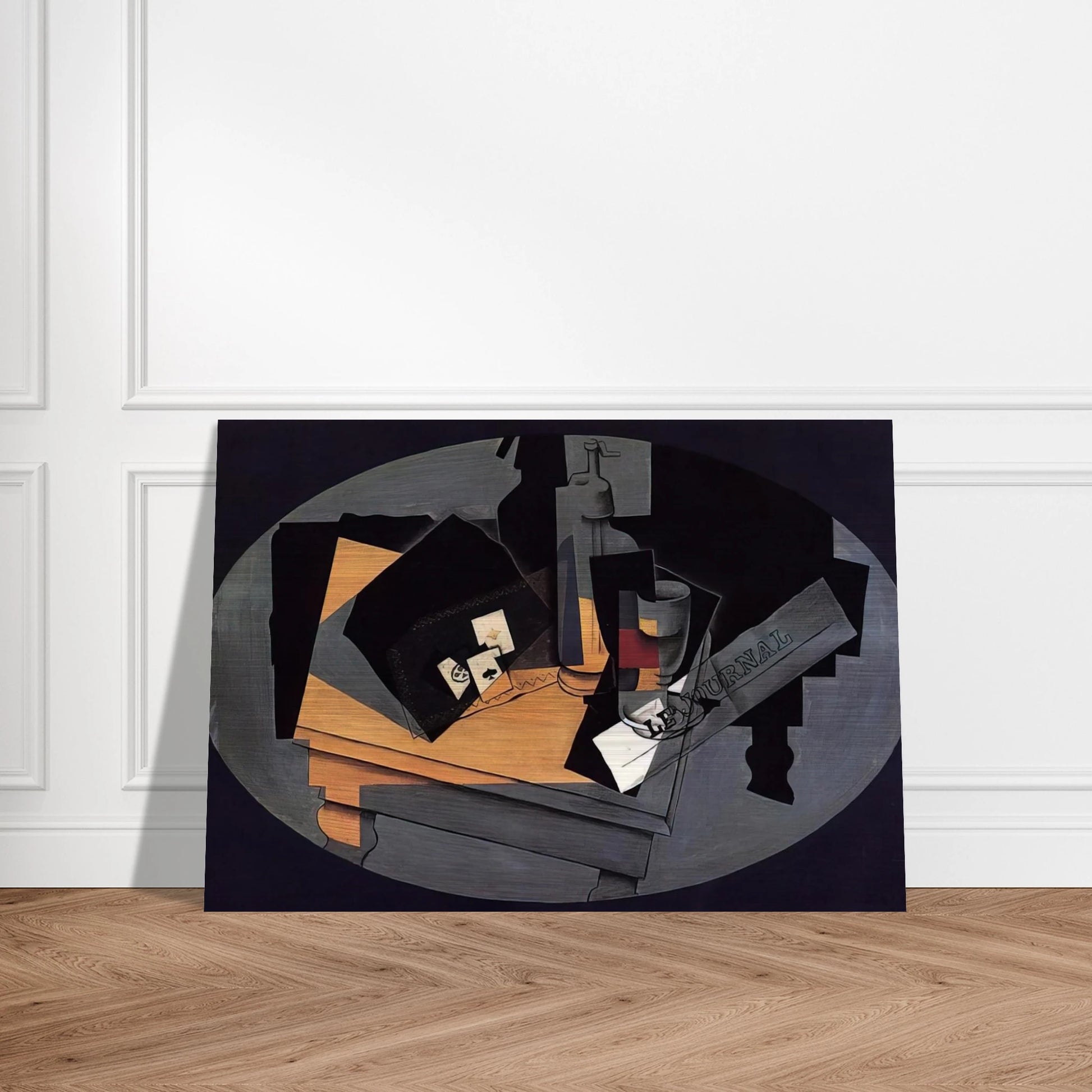 PLAYING CARDS AND SIPHON 1916 - Juan Gris Brushed Aluminum Print - 70x100 cm / 28x40 inches | Juan Gris Aluminum Print | Juan Gris Prints